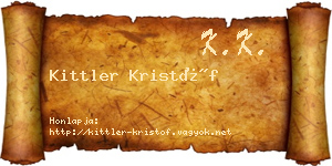 Kittler Kristóf névjegykártya